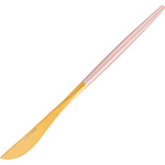 Нож столовый «Стил Пинк Голд Мэтт» сталь нерж., L=223, B=15 мм золотой, розов. Kunstwerk D038-5/g/p/matt