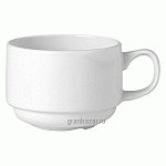 Чашка чайная «Симплисити вайт-Слимлайн»; фарфор; 225мл; D=8.2,H=6,L=11см; белый Steelite 1101 0217