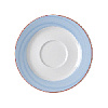 Блюдце Bahamas 2 круглое, борт голубой D=130 мм., для чашки 9cl, фарфор RAK BASA13D54