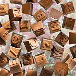 Форма д/шоколада «Буквы и цифры 1часть» (24шт); поликарбонат; H=18,L=26,B=26см MATFER 380115