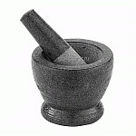 Мадлер со ступкой;  нат.камень; 410мл; D=11,H=12,L=20см; серый Paderno 49618-15