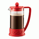 Кофейник с прессом «Бразилия»; стекло,пластик; 350мл; D=7,H=16,L=11.5см; красный Bodum 10948-294
