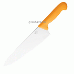 Нож поварской «Шефс»; сталь нерж.,пластик; L=43/30,B=6см; желт. MATFER 182514