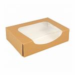 Коробка для суши/макарон с окном 175х120х45 мм, натуральный, 50 шт/уп, бумага, Garcia de Pou 223.43