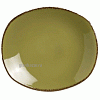 Тарелка мелкая овальная «Террамеса олива»; фарфор; H=15,L=205,B=180мм; олив. Steelite 1122 0581