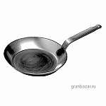 Сковорода; черн.сталь; D=22,H=4,L=38см; серый MATFER 62001