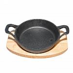 Сковорода чугунная круглая d 140 мм на деревянной подставке, P.L. Proff Cuisine - Proff Chef Line 12135-14/1