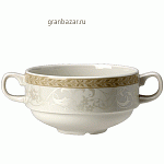 Бульонная чашка «Антуанетт»; фарфор; 285мл; D=100,H=52мм; белый,олив. Steelite 9019 C311