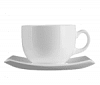 Набор чайных пар «Квадрато» (6шт); стекло; 220мл; H=85,L=150,B=95мм; белый Arcoroc C3112/E8865