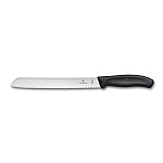 Нож для хлеба 210 мм волнистое лезвие чёрный, в блистере Victorinox 6.8633.21B