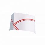 Пилотка поварская бумажная одноразовая белая с красной полосой 280 мм, 100 шт/уп, Garcia de Pou 155.04