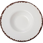 Тарелка для пасты «Антика Перла» фарфор 0,5 л D=310, H=55 мм белый, коричнев. Борисовская Керамика ФРФ88803740