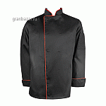 Куртка поварская с окант. 50-52разм.; твил; черный,красный POV 