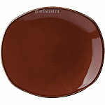 Тарелка мелкая овальная «Террамеса мокка»; фарфор; H=3,L=30.5,B=26см; тем.корич. Steelite 1123 0579