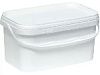 Ведро 3,3л. прямоугольное, с белой крышкой, с ручкой пластик белый Тара