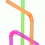 Трубочки со сгибом неоновые; D=5,L=240мм; разноцветн. IMS 300015 100шт