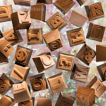 Форма д/шоколада «Буквы и цифры 2часть» (24шт); поликарбонат; H=18,L=26,B=26см MATFER 380117