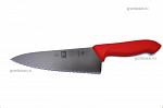 Нож поварской 200/330 мм "Шеф" красный с волн. кромкой HoReCa Icel 284.HR60.20