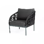 Кресло "Канны" плетеное из роупа (веревки), темно-серый KAN-A-1-002