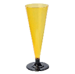 Фужер для шампанского, 0.18л, с черной ножкой, оранжевый Мистерия 