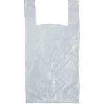 Пакет-майка ПНД 15 мкм прозрачный (280+130x570 мм, 100 штук в упаковке)