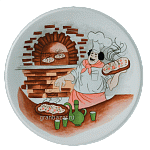 Блюдо д/пиццы с рисунком «Барилла»; фарфор; D=27,H=2см; белый,роспись Lubiana 1642 d 0023