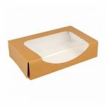 Коробка для суши/макарон с окном 200х120х45 мм, натуральный, 50 шт/уп, бумага, Garcia de Pou 223.44